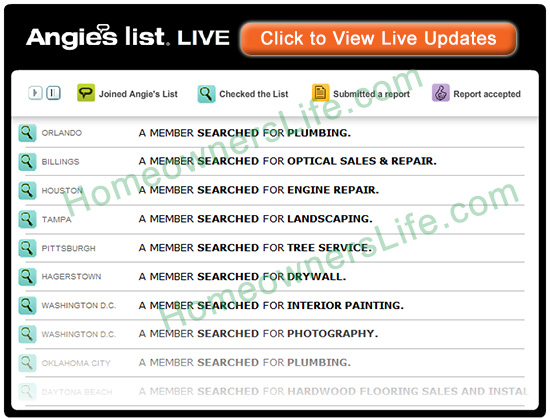 Angie's List Live Searches